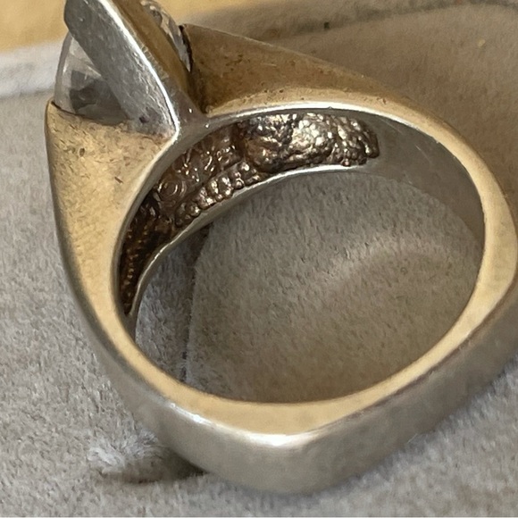 Silver ring cluster diamond - Picture 4 of 6